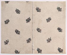 Sheet with overall dot and floral pattern, late 18th-mid-19th century., late 18th-mid-19th century. Creator: Anon.