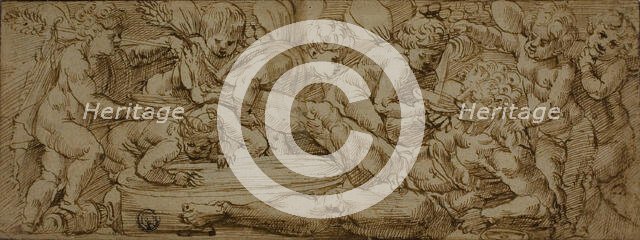 Bacchanale with Putti, c. 1560. Creator: Enea Salmeggia.