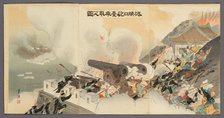 The Occupation of the Battery at Port Arthur (Ryojunko hodai nottori no zu), 1895. Creator: Ogata Gekko.
