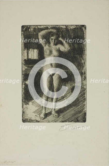 Anna Doing Her Hair, 1906. Creator: Anders Leonard Zorn.