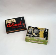 Perfect Colonel golf ball box, c1905 and Tommy Armour Golf Balls, c1932. Artist: Unknown