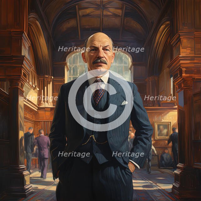 AI IMAGE - Portrait of Clement Attlee, 1950s, (2023). Creator: Heritage Images.