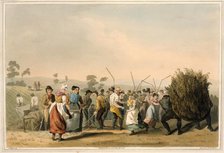Rape threshing, 1814.  Creators: Daniel Havell, Robert Havell.