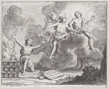 Apollo, Mercury, and the Shepherdesses, Fable X in La Motte, Fables Nouvelles, 1719., 1719. Creator: Charles-Nicolas Cochin.