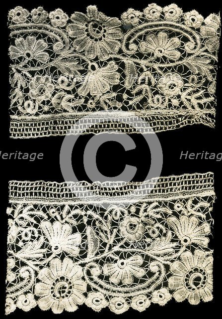 Two Fragments of a Border, Bruges, 1880/1900. Creator: Unknown.