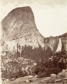 Cap of Liberty and Nevada Fall, Yosemite, ca. 1872, printed ca. 1876. Creator: Attributed to Carleton E. Watkins.