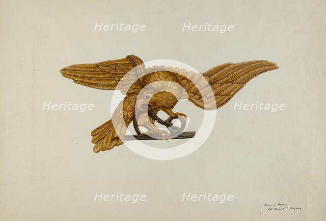 Stern Piece: Eagle, c. 1939. Creator: Mary E Humes.