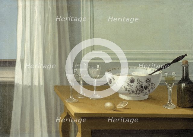 Still Life with a Punch Bowl. Artist: Schillmark, Nils (1745-1804)