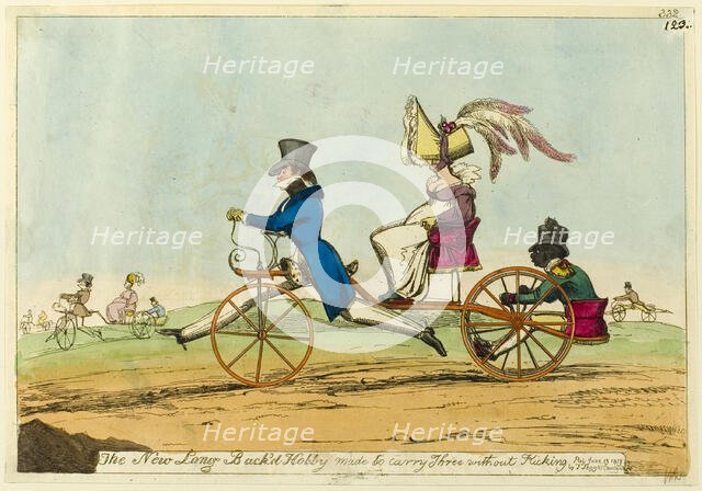 The New Long Back'd Hobby made to carry Three without Kicking, published June 19, 1819. Creator: William Heath.