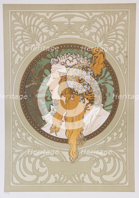 Byzantine Heads: Blonde, 1897. Creator: Mucha, Alfons Marie (1860-1939).