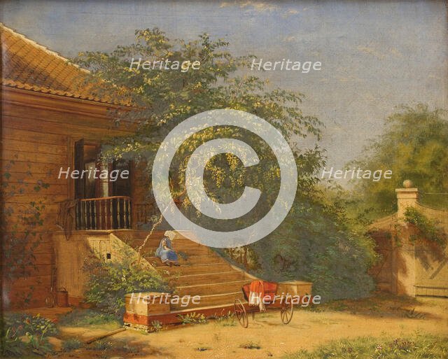 The Garden Steps Leading to the Painter Christen Kobke's Studio at Blegdammen, Copenhagen, 1844. Creator: Frants Diderik Bøe.