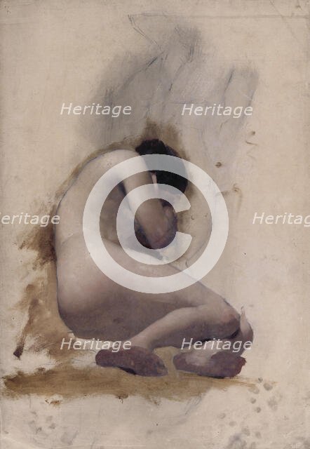 Reclining female nude, c1850. Creator: Unknown.