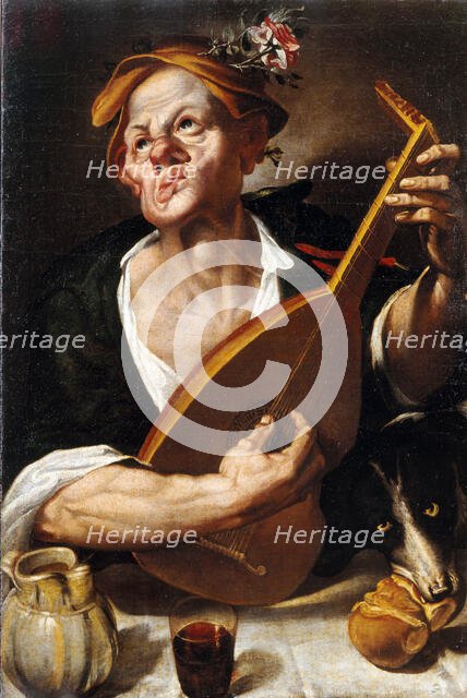 Peasant playing the lute, ca. 1575. Creator: Passerotti (Passarotti), Bartolomeo (1529-1592).
