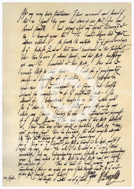 Letter from William Cecil to Sir Christopher Hatton, 12th September 1586.Artist: Sir William Cecil, 1st Baron Burghley