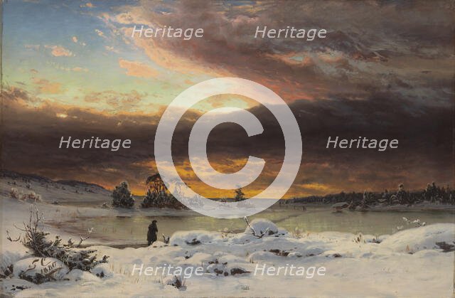 Winter landscape, after the sun has set, 1880. Creator: Fanny Churberg.