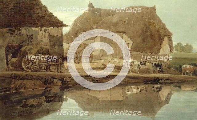 Phineas Borret's Farm near Saffron Walden, 1802. Creator: Thomas Girtin.