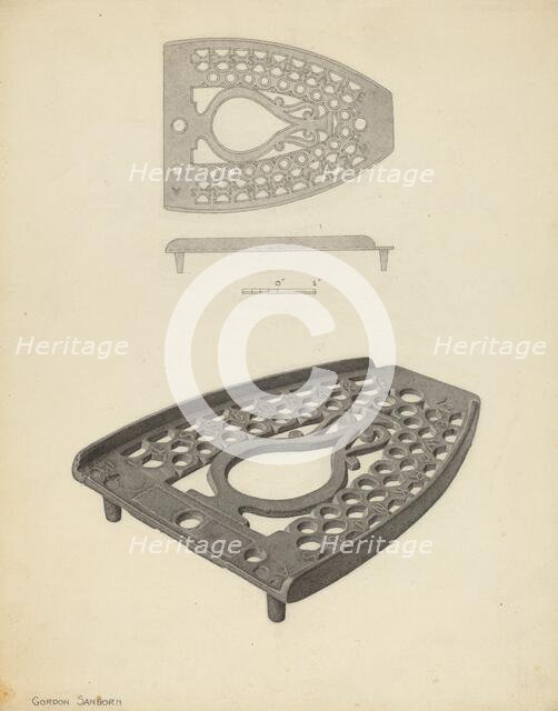 Flat Iron Holder, c. 1938. Creator: Gordon Sanborn.