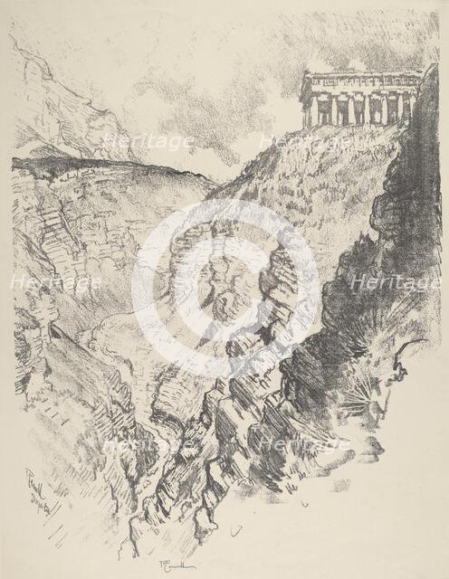 Temple over the Canon, Segesta, 1913. Creator: Joseph Pennell.