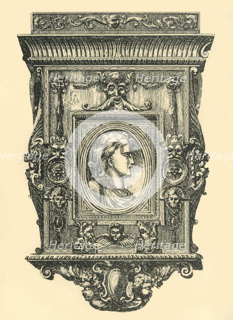 Walnut mirror frame, early-mid 19th century, (1881).  Creator: Frederick Albert Slocombe.