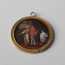 Miniature with inn scene, c.1700-c.1799. Creator: Anon.