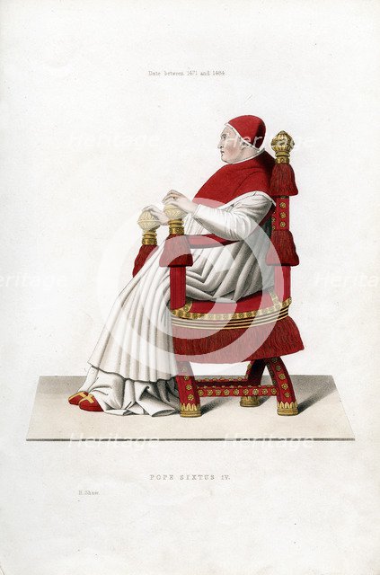 Pope Sixtus IV, 1471-1484, (1843).Artist: Henry Shaw