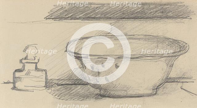 Wash Basin and Scent Bottle [recto], 1877/1881. Creator: Paul Cezanne.