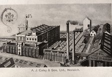 Post card of the Caley confectionery factory,  Norwich, Norfolk, 1901. Artist: Unknown