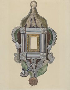 Candle Sconce with Mirror, 1935/1942. Creator: E. Boyd.