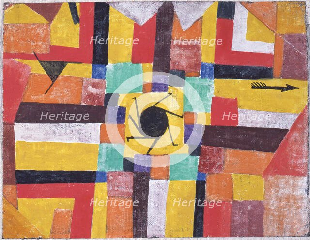 With the Rotating Black Sun and the Arrow, 1919. Creator: Klee, Paul (1879-1940).