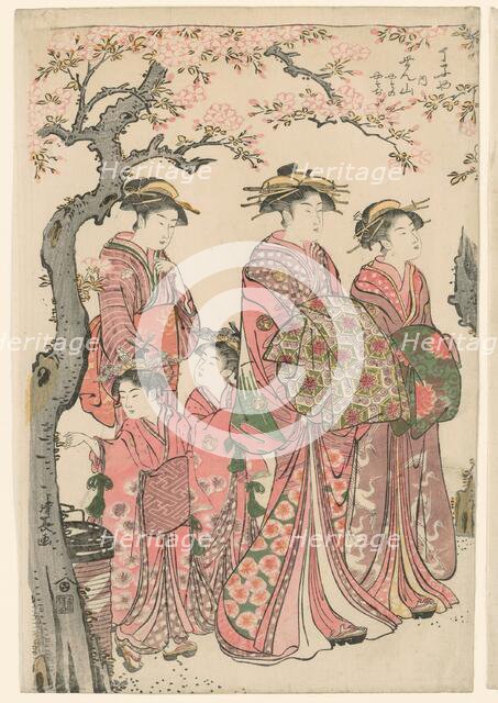 The Courtesans Senzan, Yasono, and Yasoji of the Chojiya, 1785. Creator: Torii Kiyonaga.