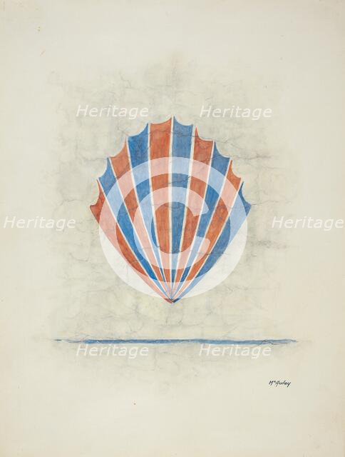 Restoration Drawing: Wall Painting, 1938. Creator: William McAuley.