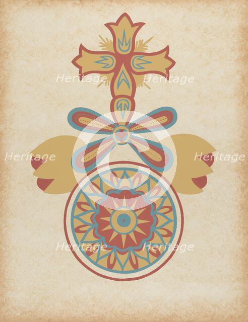 Santa Barbara Mission Doorway Design from the portfolio "Decorative Art...", 1935/1942. Creator: Unknown.