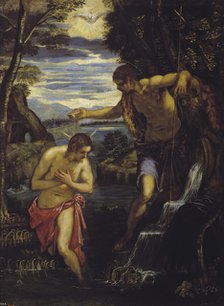 The Baptism of Christ. Artist: Tintoretto, Domenico (1560-1635)