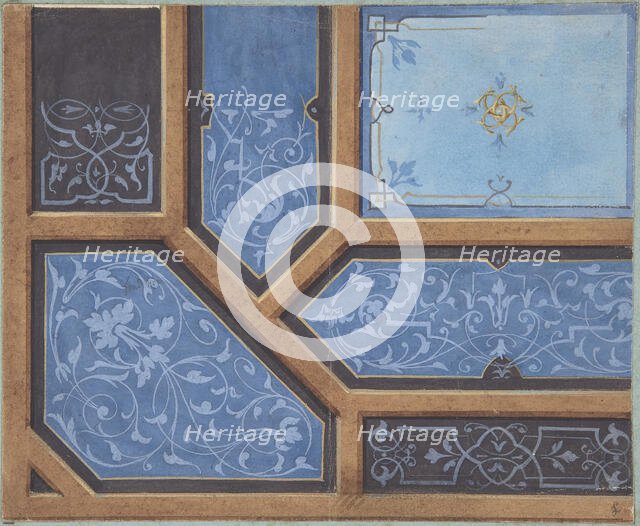 Design for Dining Room Ceiling, Château de Cangé, second half 19th century. Creators: Jules-Edmond-Charles Lachaise, Eugène-Pierre Gourdet.