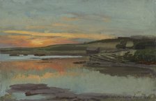 Sunset in the bay, 1880. Creator: Victor Westerholm.