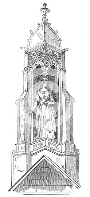 Statue of Queen Victoria, on the Great South Gable, Lincoln's Inn New Buildings, 1845. Creator: Unknown.