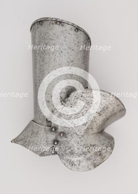 Upper Right Arm Defense (Vambrace) and Elbow Defense (Couter), Italian, Milan, ca. 1450-60. Creator: Unknown.