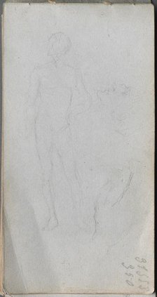 Sketchbook, page 100: Nude Figure, Profile. Creator: Ernest Meissonier (French, 1815-1891).
