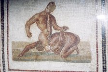 Roman Mosaic of Wrestlers, c2nd-3rd century.  Artist: Unknown.
