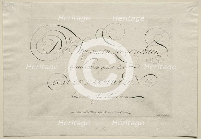 The River IJ and Seascapes, 1701. Creator: Ludolf Backhuysen (Dutch, 1631-1708); Ludolf Backhuysen (Dutch, 1631-1708).