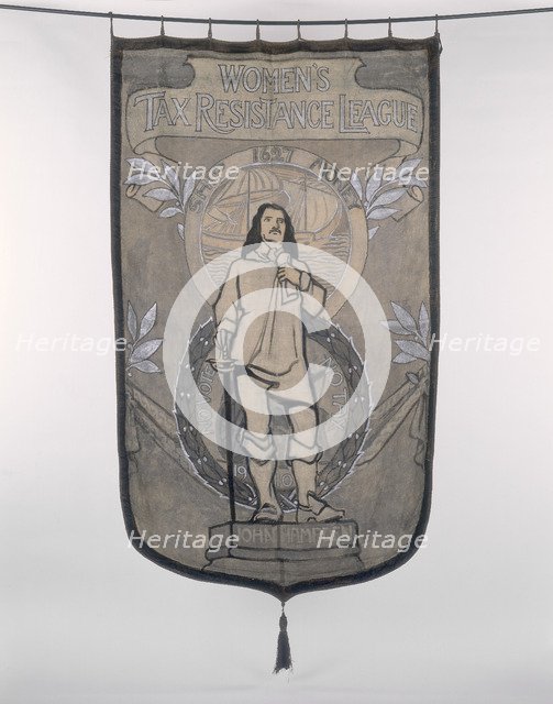 Banner of the Women's Tax Resistance League, 1910. Artist: Unknown