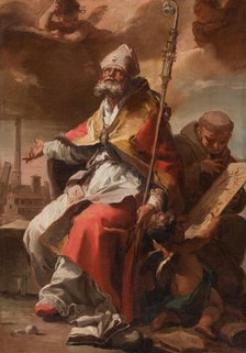 Saints Petronius of Bologna and Bernardin of Siena, c1774. Creator: Gaetano Gandolfi