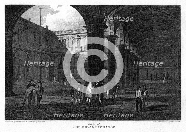 The Royal Exchange, City of London, 1816.Artist: W Wallis
