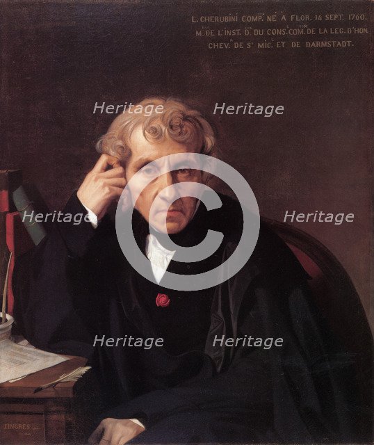 Portrait of the composer Luigi Cherubini (1760-1842), 1841. Artist: Ingres, Jean Auguste Dominique (1780-1867)