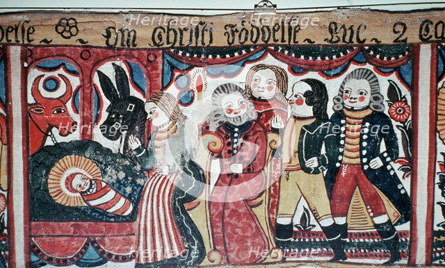 Nativity of Christ with the three magi. Artist: Andres Palsson