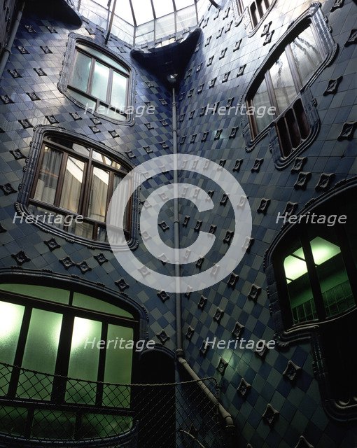 Courtyard of the Batllo House, built between 1904 and 1907 by Antoni Gaudí i Cornet.