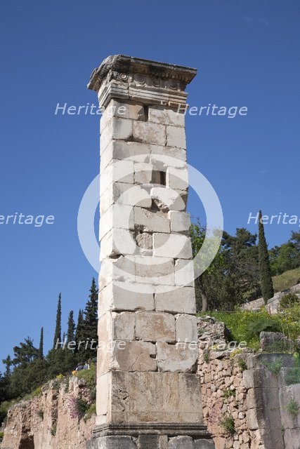 The Pillar of Prusias, Delphi, Greece. Artist: Samuel Magal