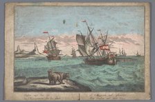 View of ships sailing in the Arctic, 1742-1801.  Creator: Anon.