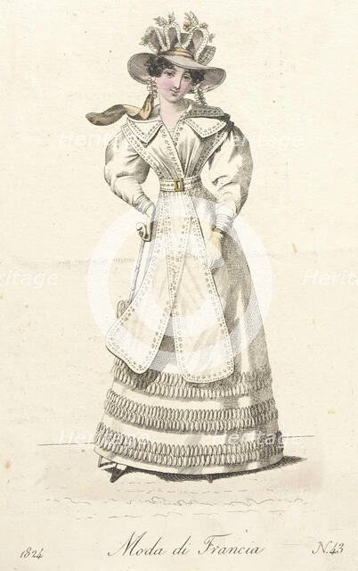 Fashion Plate (Corriere delle Dame), 1824. Creator: Unknown.