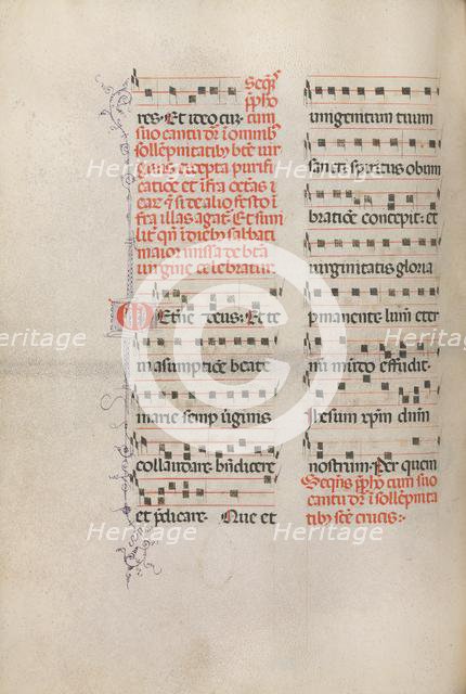 Missale: Fol. 181v: Music for various ordinary prayers, 1469. Creator: Bartolommeo Caporali (Italian, c. 1420-1503).
